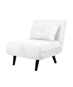 POLTRONA LETTO "QUEEN" IN TESSUTO BIANCO, 77x77X85 CM